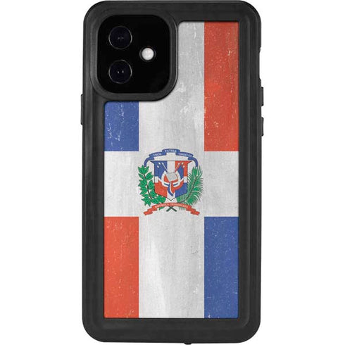 Dominican Republic Flag Faded iPhone 12 Waterproof Case